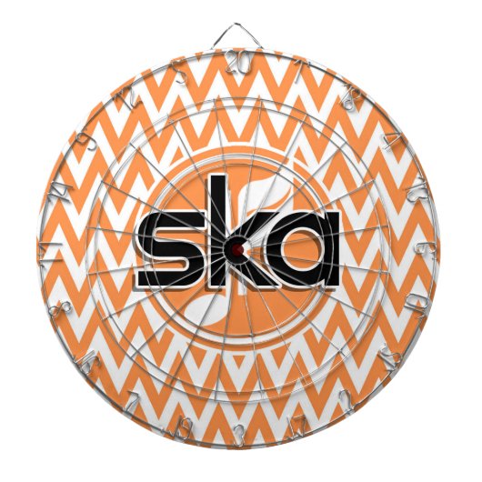 Cible De Fléchettes Ska ; Orange et Blanc Chevron (Devant)