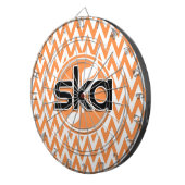 Cible De Fléchettes Ska ; Orange et Blanc Chevron (Devant droit)