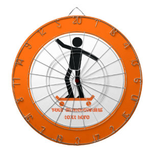 Cible De Fléchettes Skateboardeur sur son skateboard personnalisé