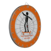 Cible De Fléchettes Skateboardeur sur son skateboard personnalisé (Devant gauche)