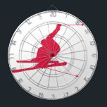 Cible De Fléchettes Ski de neige rouge Crimson<br><div class="desc">Cool Crimson Rouge neige silhouette ski. Grand cadeau pour tous ceux qui aiment le ski de neige! Idéal pour skieur de neige alpin freestyle. Les images utilisées sur cet élément sont autorisées et © Graphics Factory.com</div>