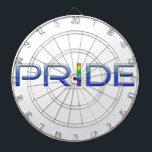 Cible De Fléchettes SlipperyJoe's Colorful Pride mot bold métallique b<br><div class="desc">SlipperyJoe's Colorful Pride mot en gras lettres métalliques bleu arc-en-ciel mot de drapeau célébrer cadeaux gay pride LGBTQIA effet dégradé artistique</div>