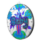 Cible De Fléchettes Soft Cyan Blue Flower Art : A Baby's Touch. (Devant droit)