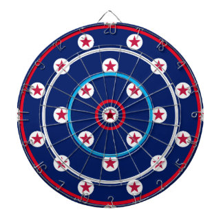 Cible De Fléchettes Soirée de jeux patriotiques rouge blanc bleu étoil