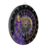 Cible De Fléchettes Sorcière d'Halloween Anniversaire violet (Devant gauche)