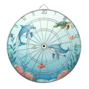 Cible De Fléchettes Sous les mignons enfants de la mer