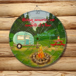 Cible de flechettes Souvenirs du camping<br><div class="desc">Emmenez-vous sur la carte de fléchettes de votre famille lors de votre prochain séjour en camping ou jouez à la maison. Customisez avec votre nom et votre texte.</div>