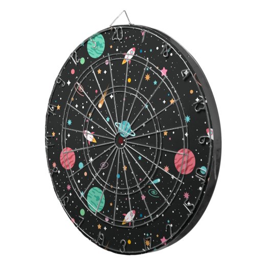 Cible De Fléchettes Space Rocket Ships et Stars (Devant droit)