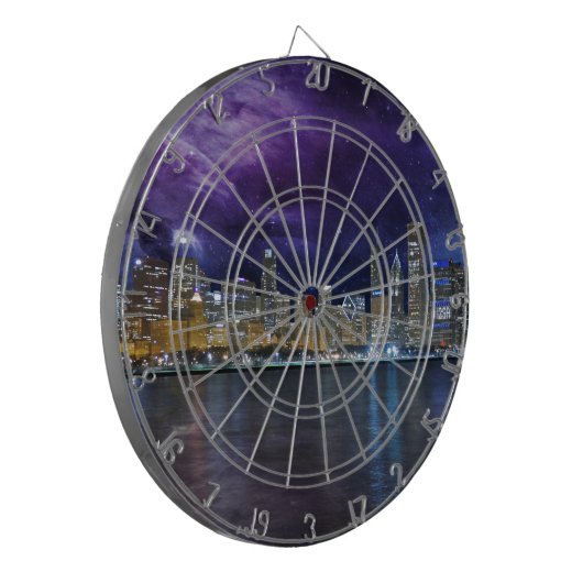 Cible De Fléchettes Spacey Chicago Skyline (Devant gauche)