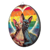 Cible De Fléchettes Sphynx Chats Dartboard LGBTQ Drapeau Amour Coeurs  (Devant droit)