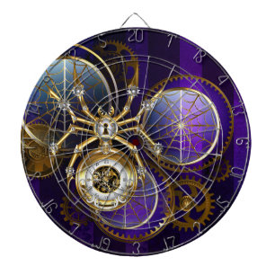 Cible De Fléchettes Spider Steampunk sur Arrière - plan pourpre