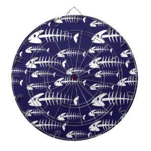 Cible De Fléchettes Squelette de poisson mort Os blancs Humour de pêch