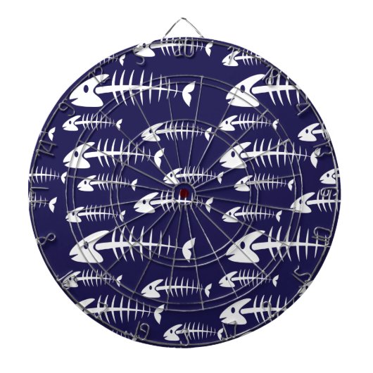Cible De Fléchettes Squelette de poisson mort Os blancs Humour de pêch (Devant)