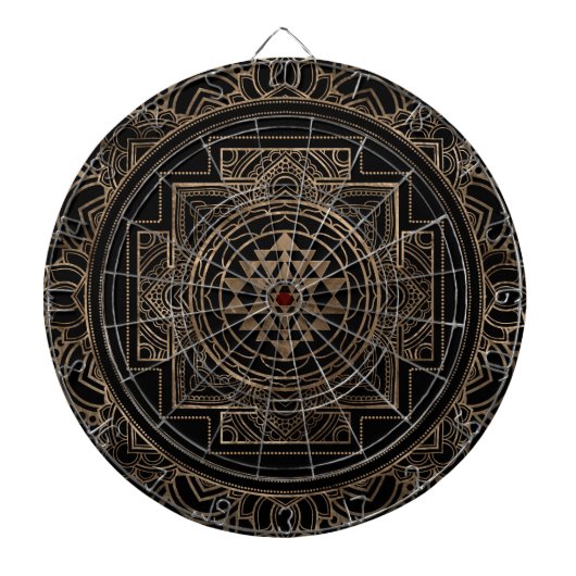 Cible De Fléchettes Sri d'or Yantra/Sri Chakra dans le lotus (Devant)