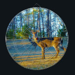 Cible De Fléchettes Stade / Buck Deer, Ciel bleu clair<br><div class="desc">Stag / Buck Deer, Bright blue Sky Deer au bord des bois A Deer : Personnalisez avec le nom Photo de Sandy Closs, prise au lac Arrowhead Ga. "amoureux des animaux" "cerf à queue blanche", cerf, "chasseur de cerfs", "amateur de cerfs", "chasseur", "chasseur", " amateur de cerfs", "amateur de cerfs",...</div>