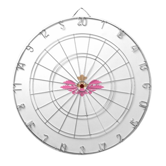 Cible De Fléchettes Style Décor, Rose Chaud, Laiton Antique (Devant)