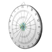 Cible De Fléchettes Style Décoratif, Crème Menthe, Bleu Fontaine, Turq (Devant droit)