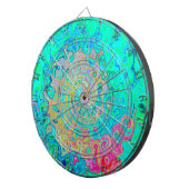 Cible De Fléchettes Super Abstrait Rainbow Liquid Swirl (Devant droit)