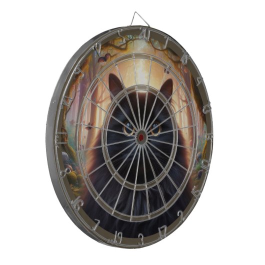 Cible De Fléchettes Super Chat Noir vous regarde Réglementation (Devant gauche)