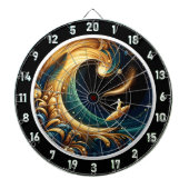 Cible De Fléchettes Surfer Beach Abstrait Energy Art (Devant)