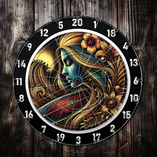 Cible De Fléchettes Surfer Golden Sunset Art