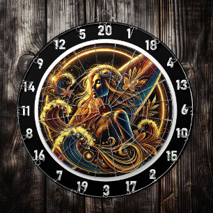 Cible De Fléchettes Surfer tropical avec Golden Sunset Art