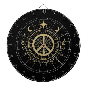 Cible De Fléchettes SYMBOLE DE TRANQUILLITÉ Hippie