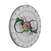 Cible De Fléchettes Symbole d'infini avec Rose arc-en-ciel (Devant gauche)