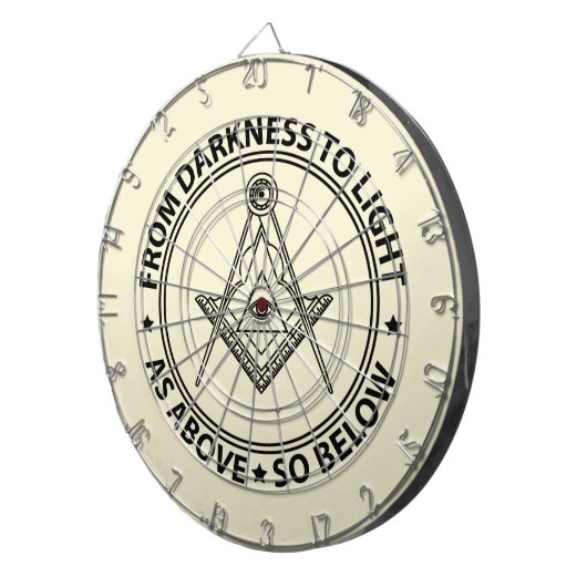 Cible De Fléchettes Symbole franc-maçonnerie (Devant droit)