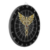 Cible De Fléchettes Symbole Polygonal Or Caduceus (Devant gauche)