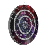 Cible De Fléchettes Symboles d'astrologie zodiaque sur un Starfield co (Devant gauche)