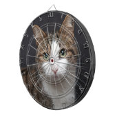 Cible De Fléchettes Tabby Chat avec yeux verts contre Arrière - plan n (Devant droit)