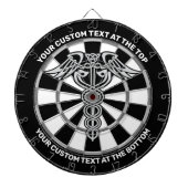 Cible De Fléchettes Table Celtique Caduceus Dartboard avec texte perso (Devant)