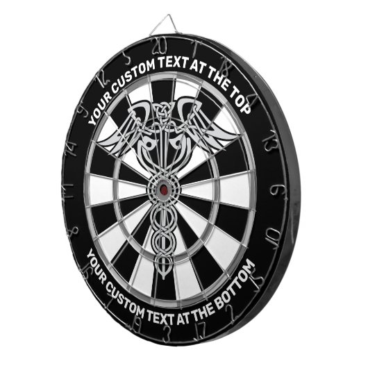 Cible De Fléchettes Table Celtique Caduceus Dartboard avec texte perso (Devant droit)