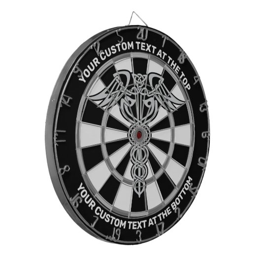 Cible De Fléchettes Table Celtique Caduceus Dartboard avec texte perso (Devant gauche)