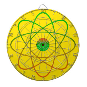Cible De Fléchettes Table noire en métal atomique, Jaune