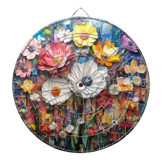 Cible De Fléchettes Tableau Abstrait floral (Devant)