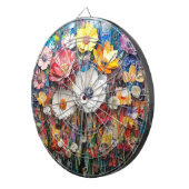 Cible De Fléchettes Tableau Abstrait floral (Devant droit)