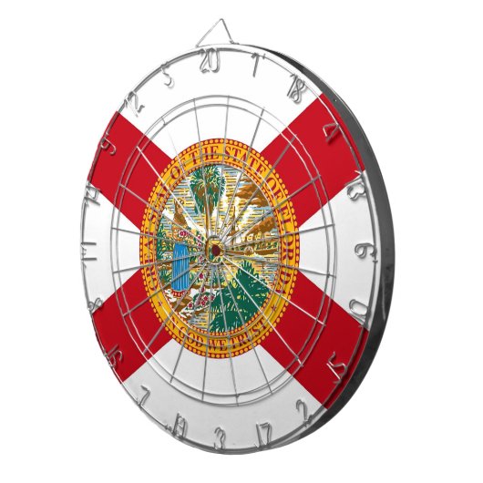 Cible De Fléchettes Tableau avec Drapeau de Floride, États-Unis (Devant droit)