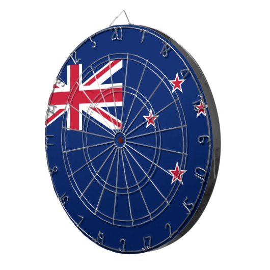 Cible De Fléchettes Tableau avec Drapeau de Nouvelle-Zélande (Devant droit)