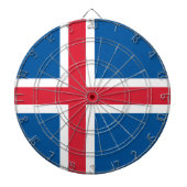 Cible De Fléchettes Tableau avec Drapeau d'Islande (Devant)