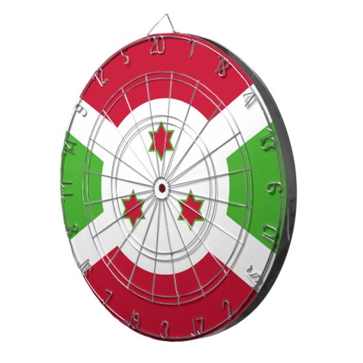 Cible De Fléchettes Tableau avec Drapeau du Burundi (Devant droit)