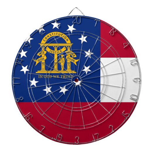 Cible De Fléchettes Tableau de bord avec Drapeau de Géorgie, USA (Devant)