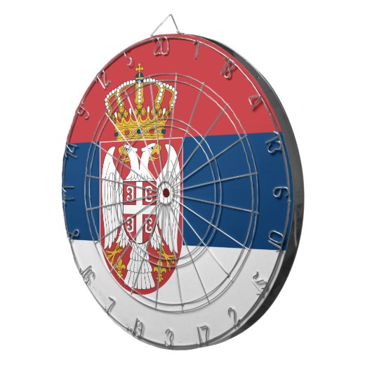 Cible De Fléchettes Tableau de bord avec Drapeau de Serbie (Devant droit)