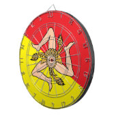 Cible De Fléchettes Tableau de bord avec Drapeau de Sicile, Italie (Devant droit)
