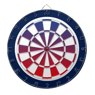 Cible De Fléchettes tableau de bord bleu marine, blanc et rouge