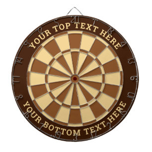 Cible De Fléchettes Tableau de bord Brown avec texte personnalisé