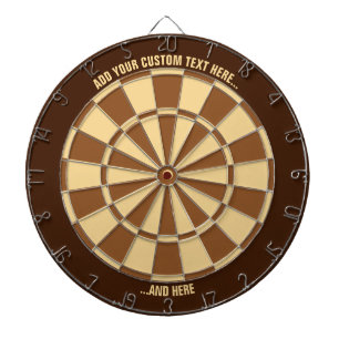 Cible De Fléchettes Tableau de bord Brown avec texte personnalisé