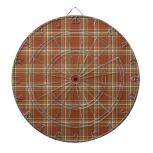 Cible De Fléchettes Tableau de bord de cage métallique Tartan Brown