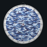 Cible De Fléchettes Tableau de bord de la caméra militaire<br><div class="desc">Ce jeu de tableau de bord est présenté avec un imprimé de camo militaire bleu.</div>
